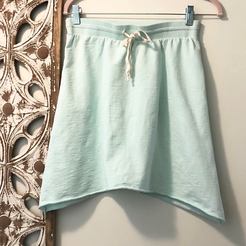 LILLA P. Mint Green French Terry Drawstring Skirt - Picture 2 of 7